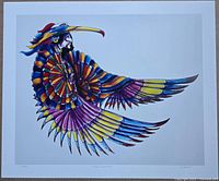 Full view of Native Celebration lithograph with border visible