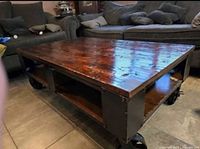 Top view showing distressed wood surface