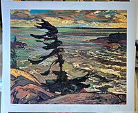 Front view of full lithograph showing artwork and white border