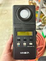 Front view showing sensor dome, LCD and controls of Minolta Color Meter II
