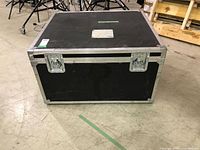 Full view of closed flight case trunk front/top