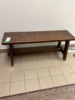 full view of solid wood bench top and base