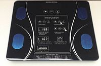 Top view of Songying black body fat scale with blue electrodes