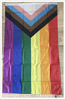 Large Progress Pride flag laid flat