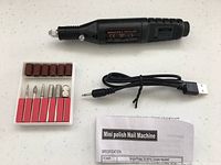 engraver, accessory kit, charging cable, manual overview