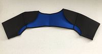 Front view of neoprene shoulder brace showing blue interior and overall shape
