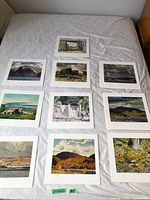 Ten different Casson prints laid out to show variety and condition