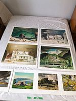 All eight different Casson print images laid out, showing larger and smaller size examples