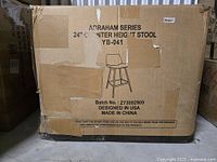 Factory carton labeled Abraham Series 24" Counter Height Stool YB-041