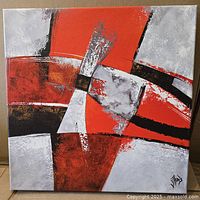 Full view of abstract canvas showing colors and composition