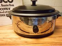 Roaster oven front showing controls and lid