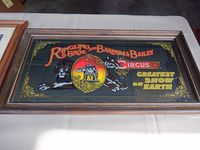 Ringling Bros mirrored insignia in wood frame