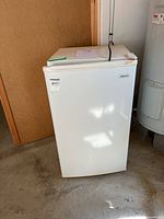 Front view of Magic Chef mini refrigerator