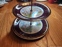 Assembled two-tier stand showing both plates and hardware