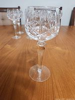 Single goblet showing cut pattern, stem and foot