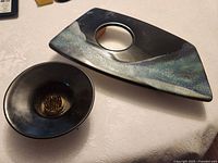 Vase base and separate bowl insert shown disassembled