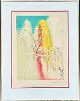 Full view of framed Salvador Dali signed print