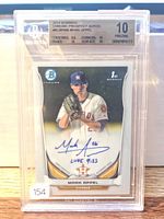 Front view of the slabbed 2014 Bowman Chrome Mark Appel autograph card showing BGS label, grade and subgrades