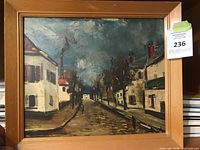 Full view of framed townscape print