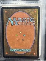 Close-up of Magic: The Gathering card back inside sleeve