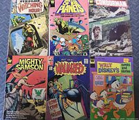 Six comics laid out showing all covers