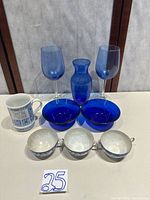 Group shot of entire nine-piece lot