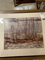 AY Jackson winter landscape print in frame