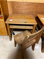 Desk and chair front view