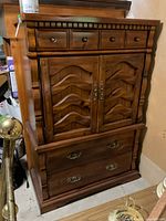 Front view showing full dresser with drawers and cupboard doors