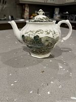 Right side view of Ridgway Lake Of The Mountains teapot showing body, handle and spout