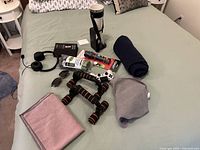 Overview of all items on bed
