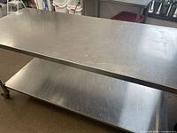 Full view of work table showing top and undershelf