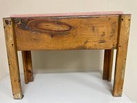 Front view of wood stand with insert in place