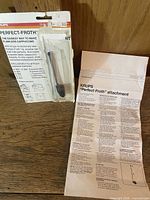 Blister-pack attachment beside instruction sheet