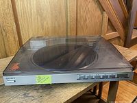 Top view with dust cover closed showing overall unit