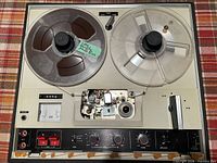 Top view showing Sony TC-252 with both reels and exposed mechanism