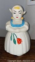 Front view of assembled Dutch girl cookie jar