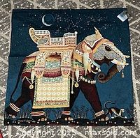 Front view elephant tapestry showing full design
