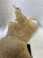 Entire sheepskin pad showing torn top edge