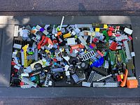 Top view of entire assortment showing variety of LEGO pieces