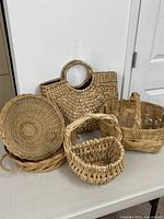 Group shot of all five wicker baskets