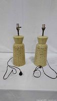 Pair of matching ceramic lamps full view