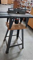Full view of router table on stand