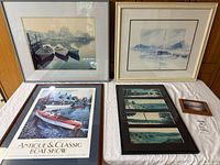 Group shot with five of the framed pieces