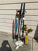 All items leaned against wall for size reference