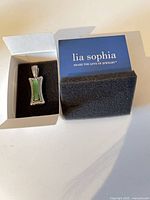 Pendant in open Lia Sophia box showing stone and packaging