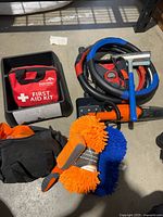 Group shot of all automotive accessories on floor