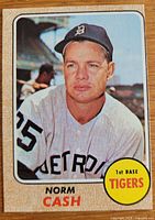 Front of 1968 Topps Norm Cash card