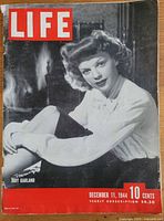Front cover of Life magazine dated December 11 1944 with Judy Garland portrait