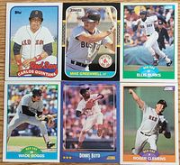 Fronts of all six cards laid out